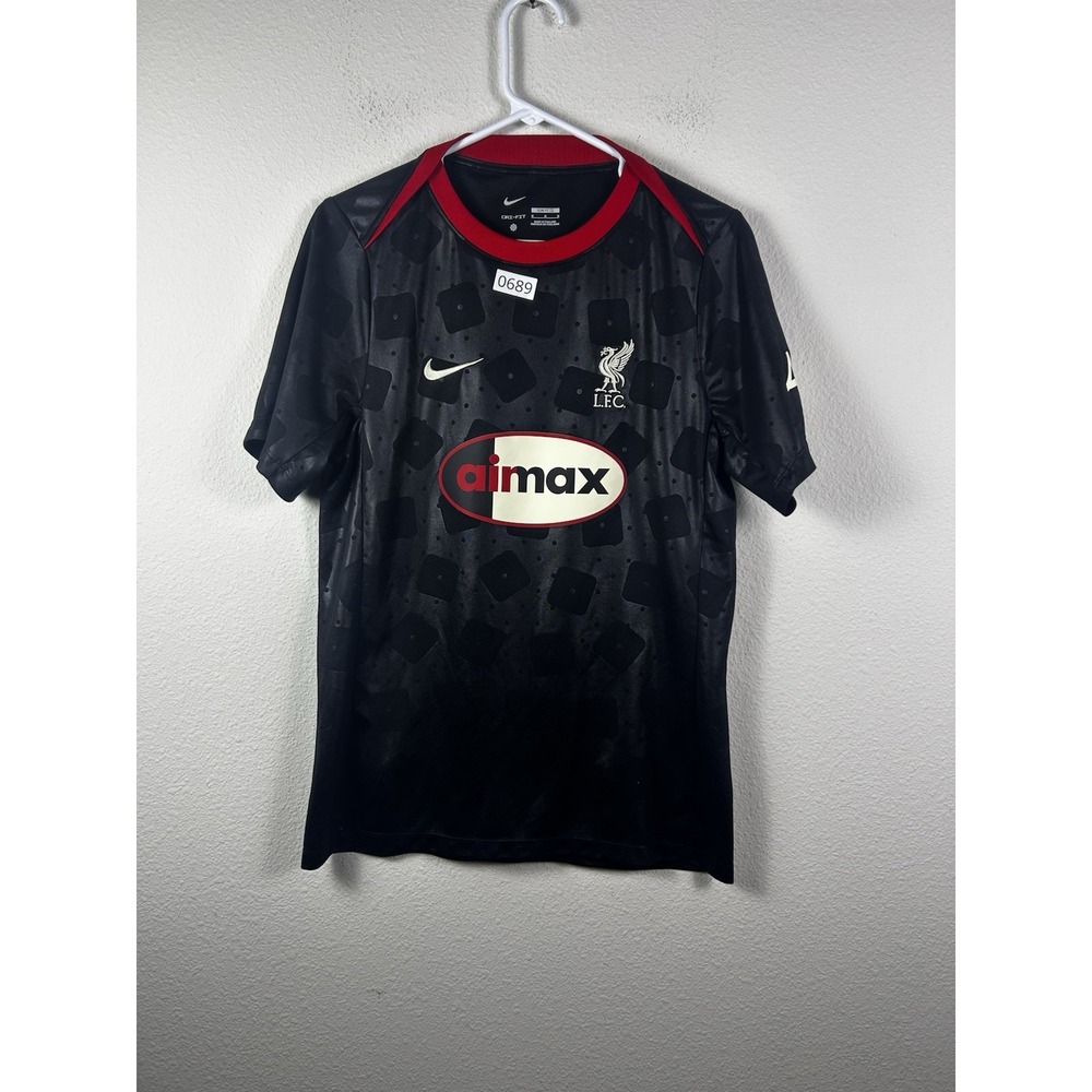 Nike Air Max 95 Liverpool FC Pre Match Soccer Jersey Black Red Mens M